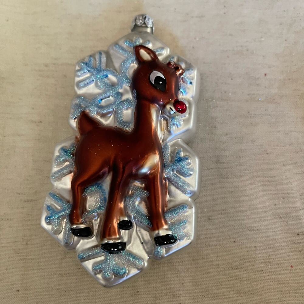 vintage Rudolph blown glass Christmas ornament